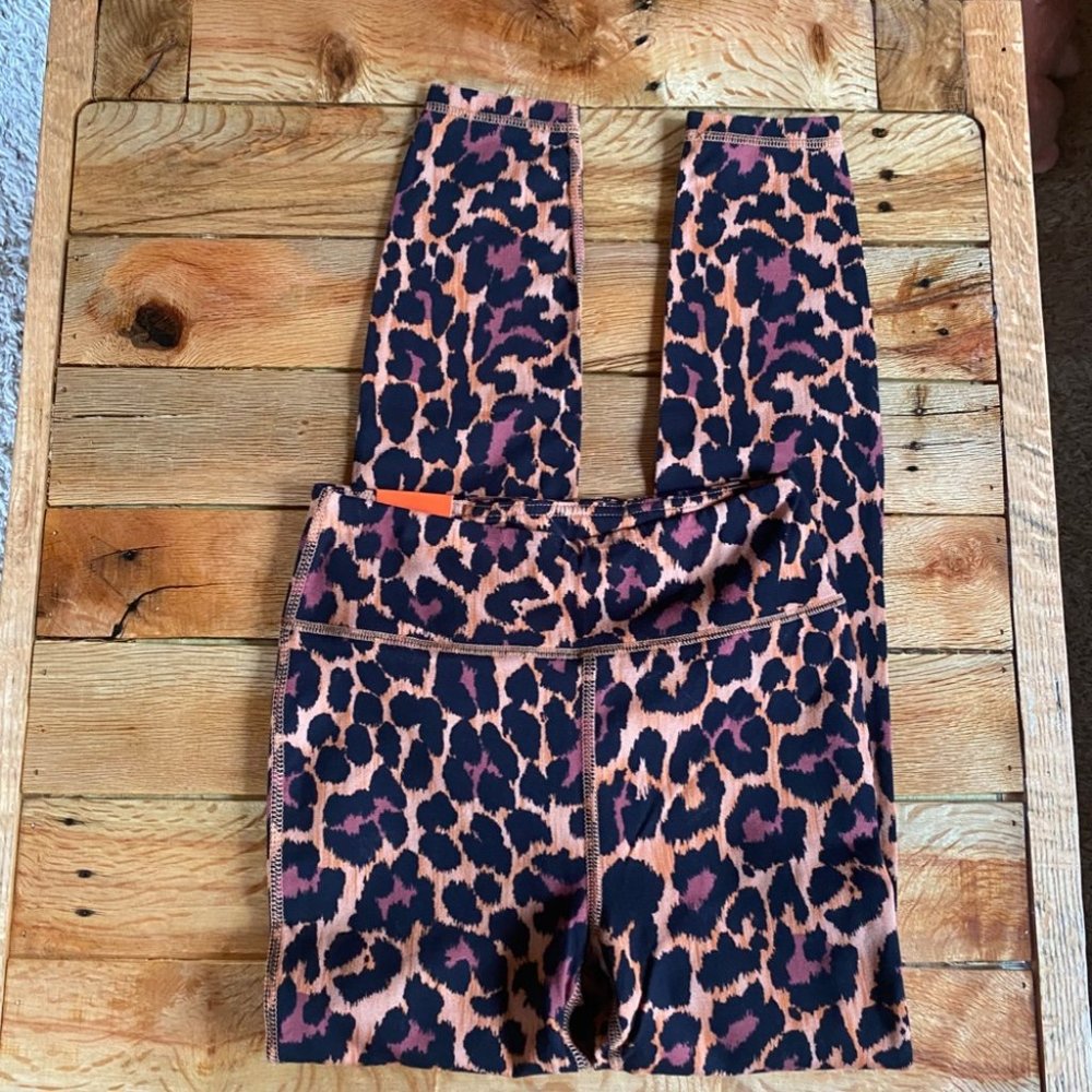 NEW J. Crew Leopard High Rise 7/8 Leggings Animal Print Brown - Picture 4 of 5